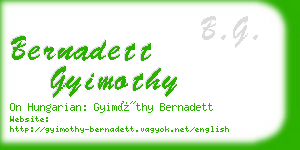 bernadett gyimothy business card